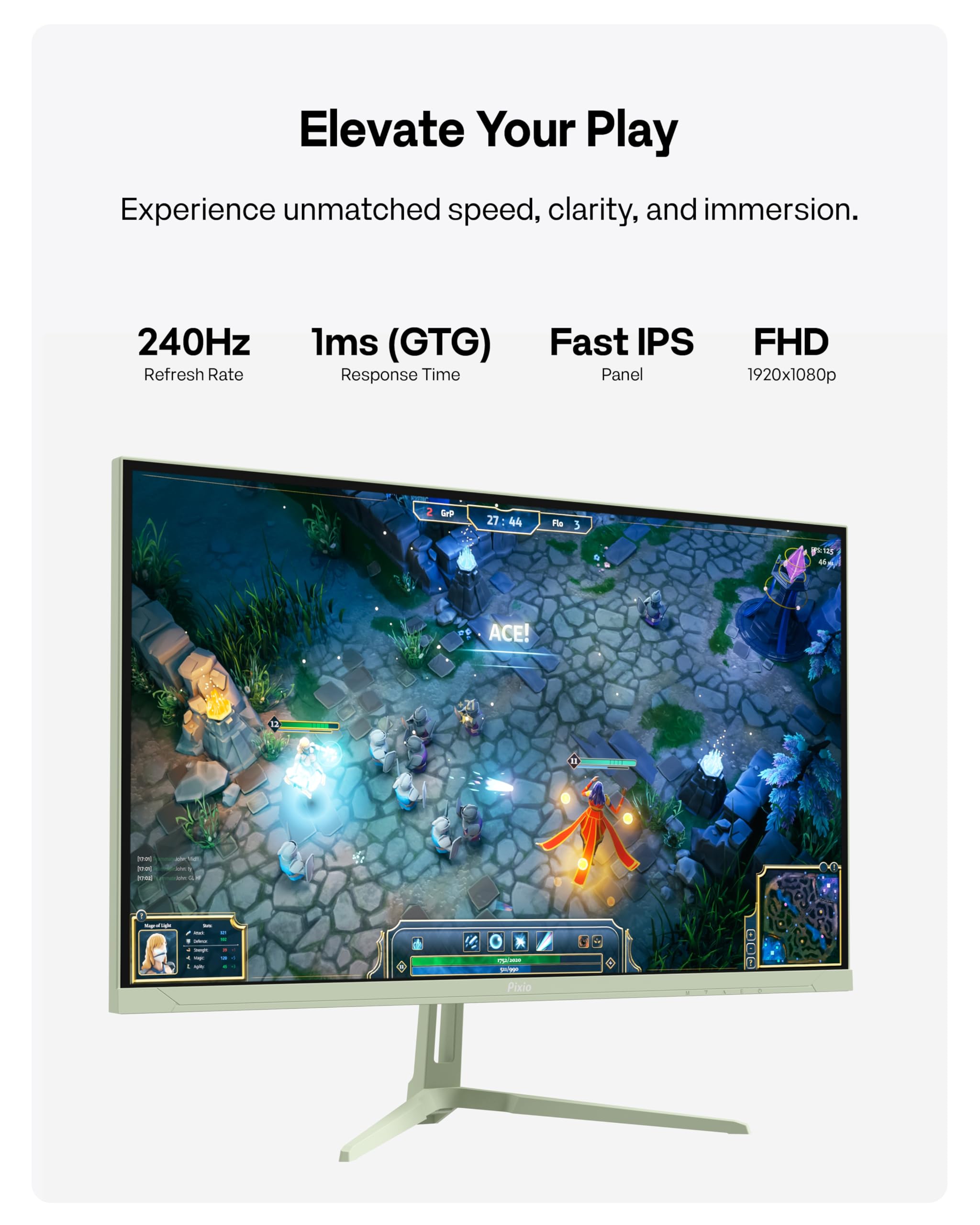 Amazon.com: Pixio PX279 Wave Mint Green 27 inch 240Hz Refresh Rate